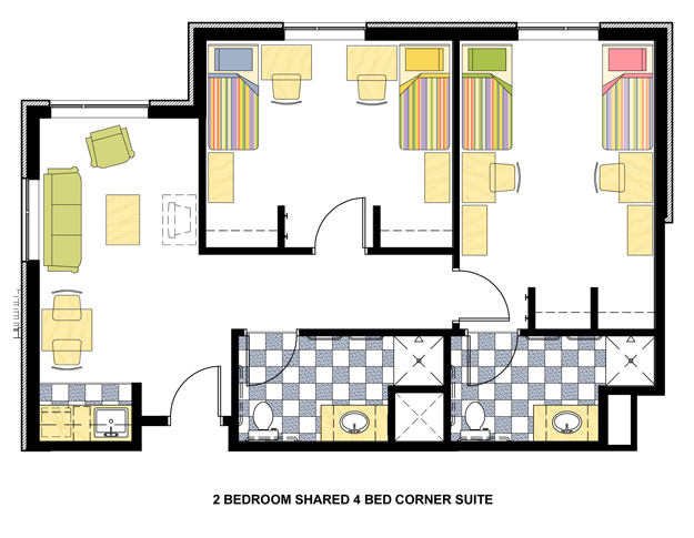 2-bedroom, 4-bed center