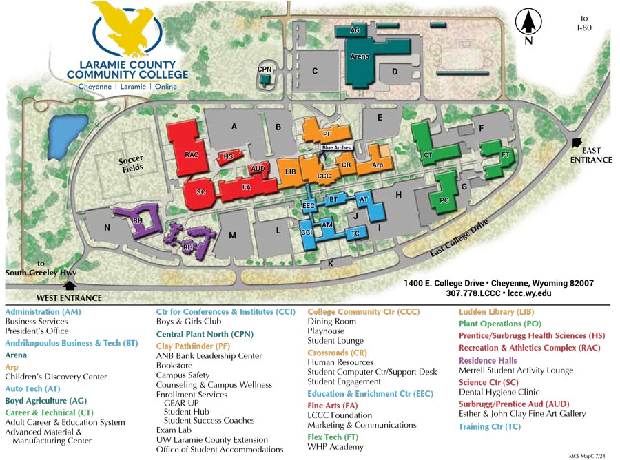 Campus Map with buildings named