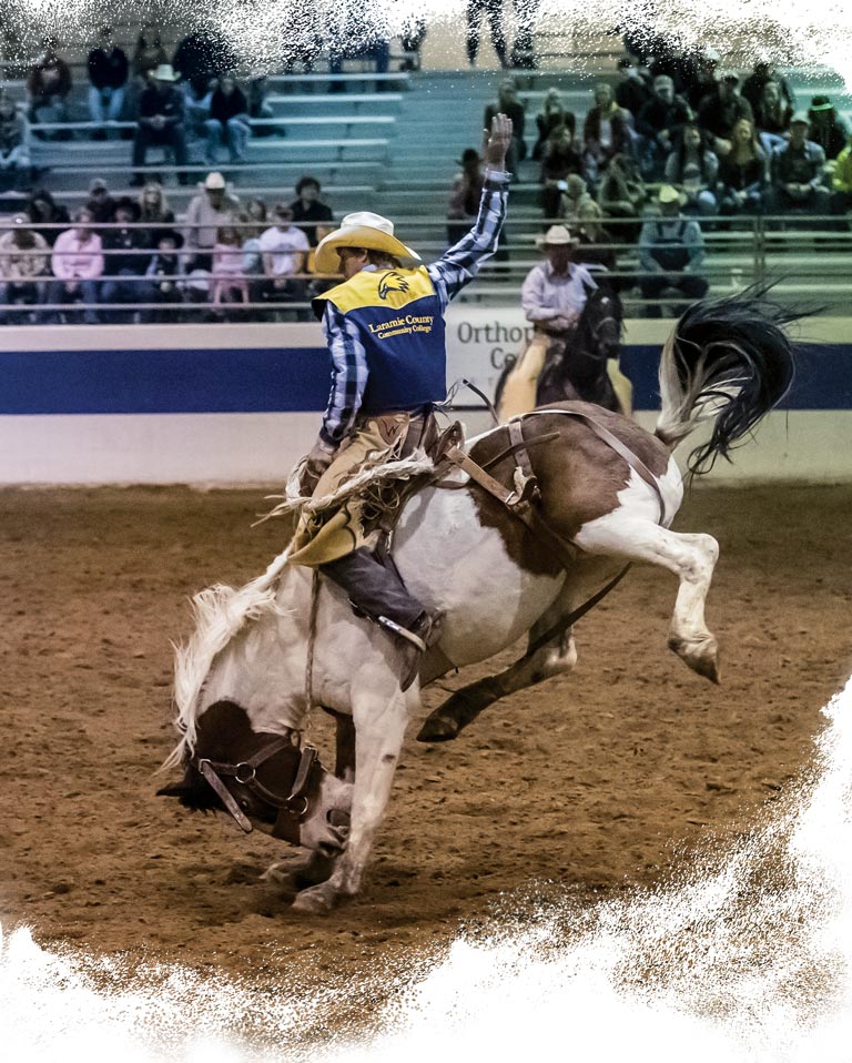 Student Riley Simmons in action at the Shawn Dubie Memorial Rodeo