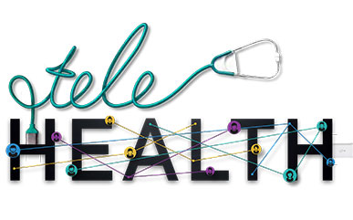 graphic with "tele-health"