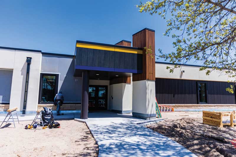 CCI building entrance almost complete after construction work on exterior