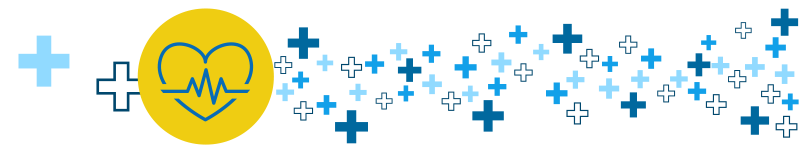 Health Sciences and Wellness Pathway logo with a lot of plus signs in different sizes