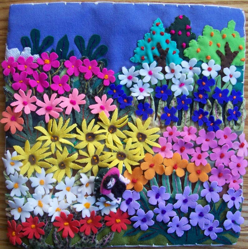 fabric flowers artwork