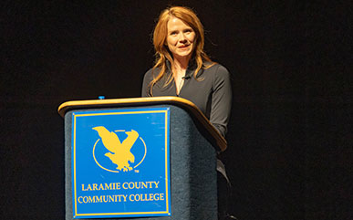 Elizabeth Smart speaking at LCCC