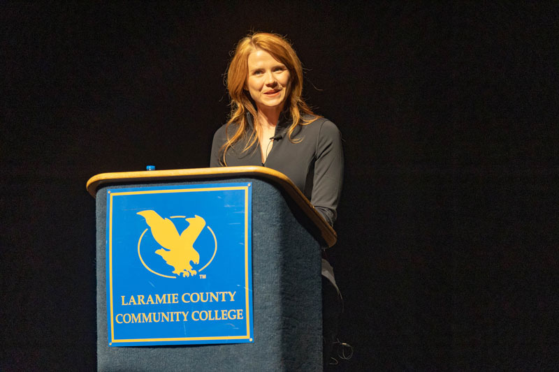 Elizabeth Smart speaking at LCCC