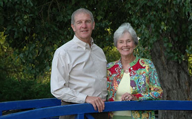 Jan and WM Stalcup standing on a bridge