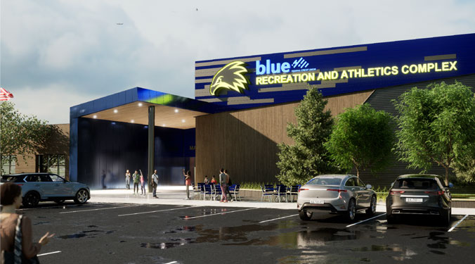 mockup illustration of the Blue FCU RAC exterior