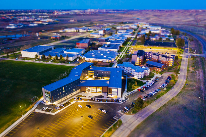 Drone photo of the LCCC residence hall