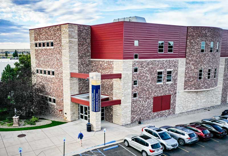 drone photo of the Health Sciences exterior