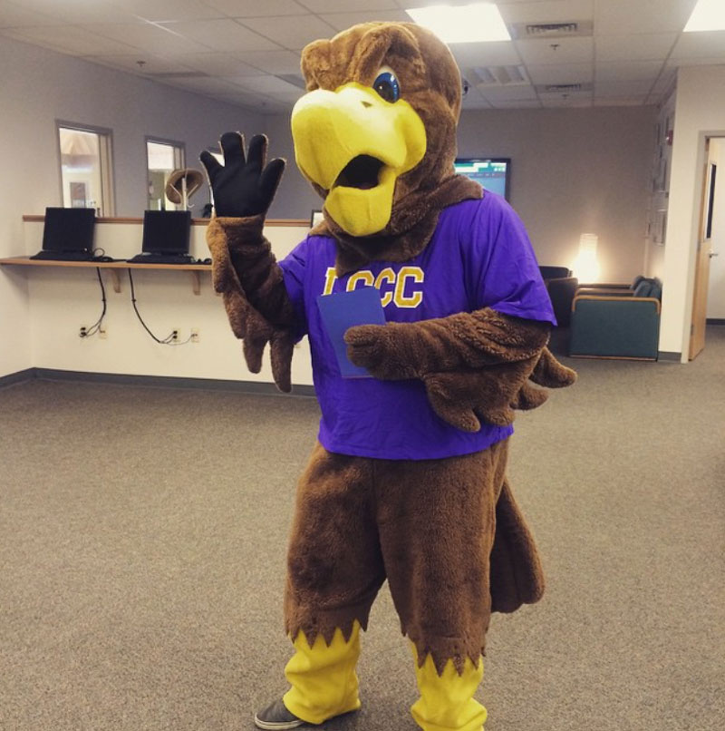 LCCC's mascot before Talon, the Golden Eagle.