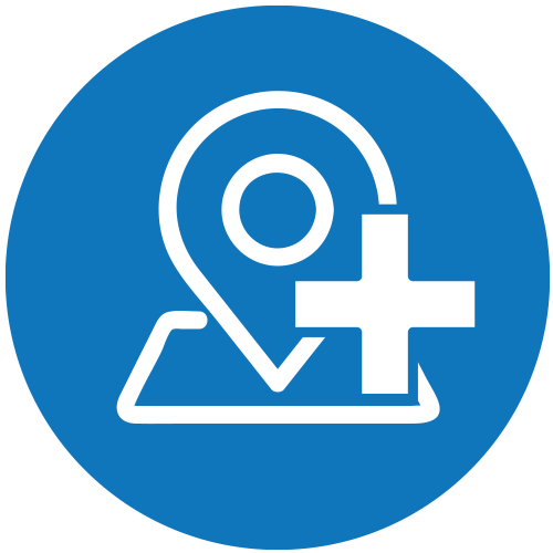 locator and plus sign icon