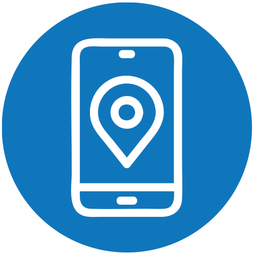 phone with locator icon