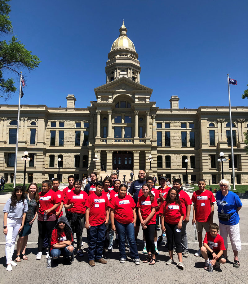 Gear Up students in front of Wyoming Capitol Building