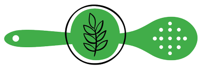green spoon with a wheat icon