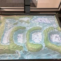 The sand table with LCCC created in 3D on the table