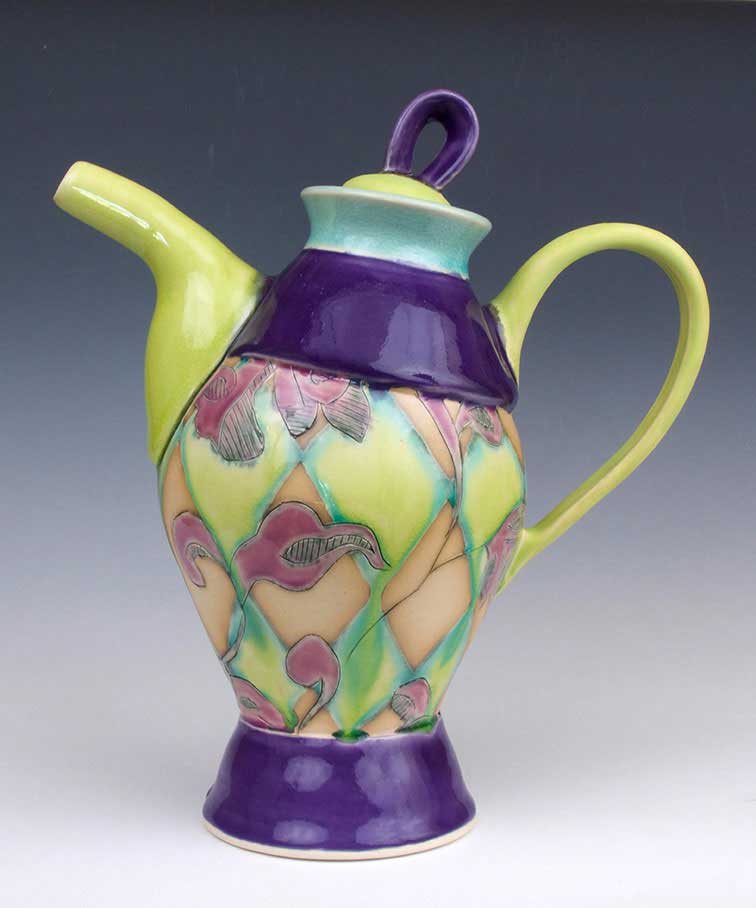 whimsical ceramic teapot by Artist Shana Salaff
