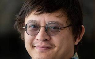 Athanasius Lipton, an LCCC student veterans, sits in the DMZ Lounge