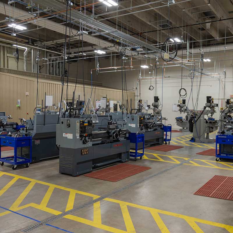 photo of the Advanced Manufacturing and Material Center with the manual equipment