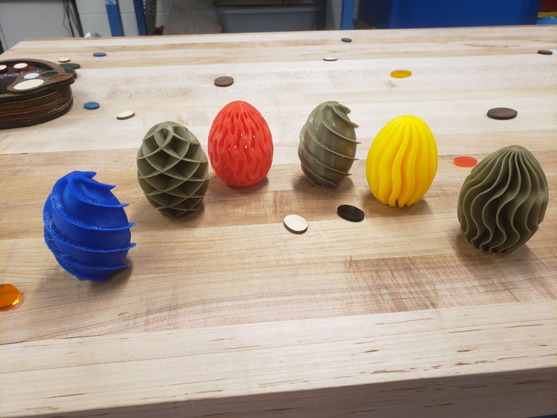 3D printed decorative eggs