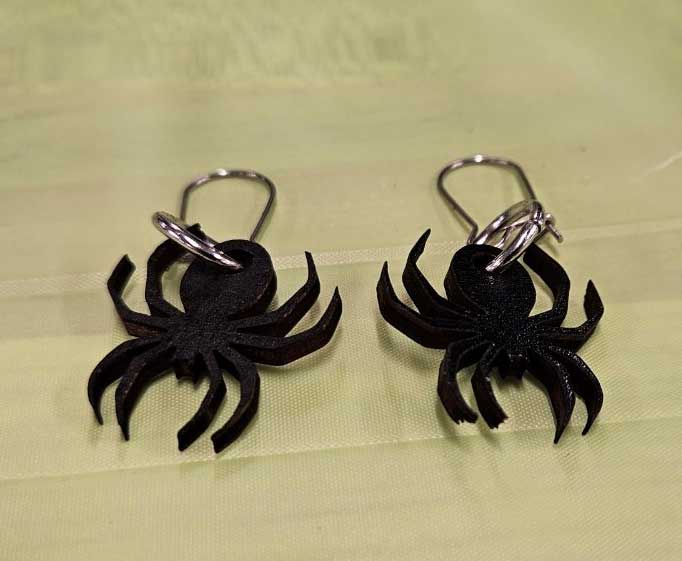 laser cut spider earrings