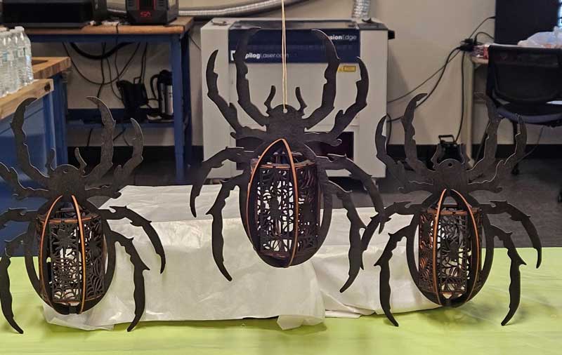 laser cut spider lanterns