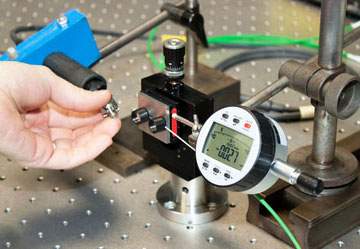 photo of a measurement tool hooked up to some wires and parts. 